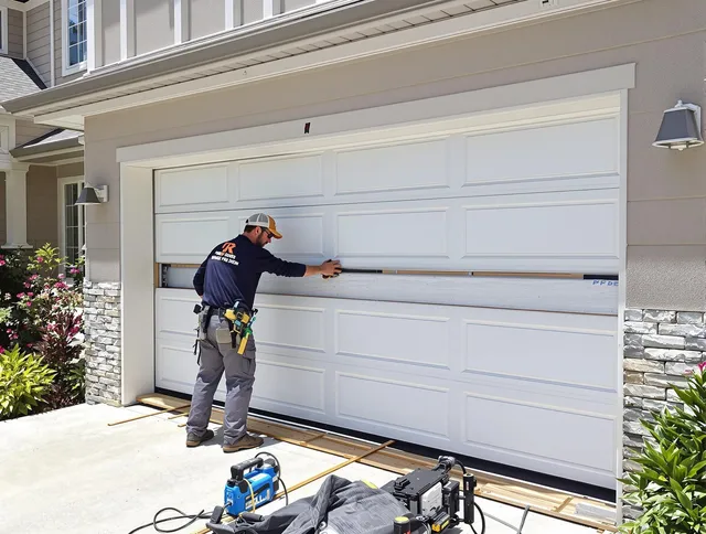 New Britain Garage Door Repair team performing complete garage door replacement at New Britain residence