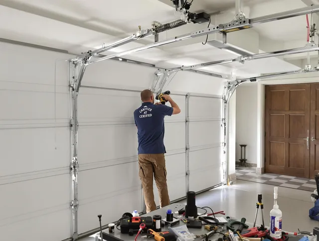 New Britain Garage Door Repair certified technician performing precision garage door repair in New Britain